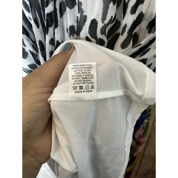 Spy Zone Exchange Dress Women’s Size Medium Animal Floral Print Sheer Maxi - Picture 10 of 12